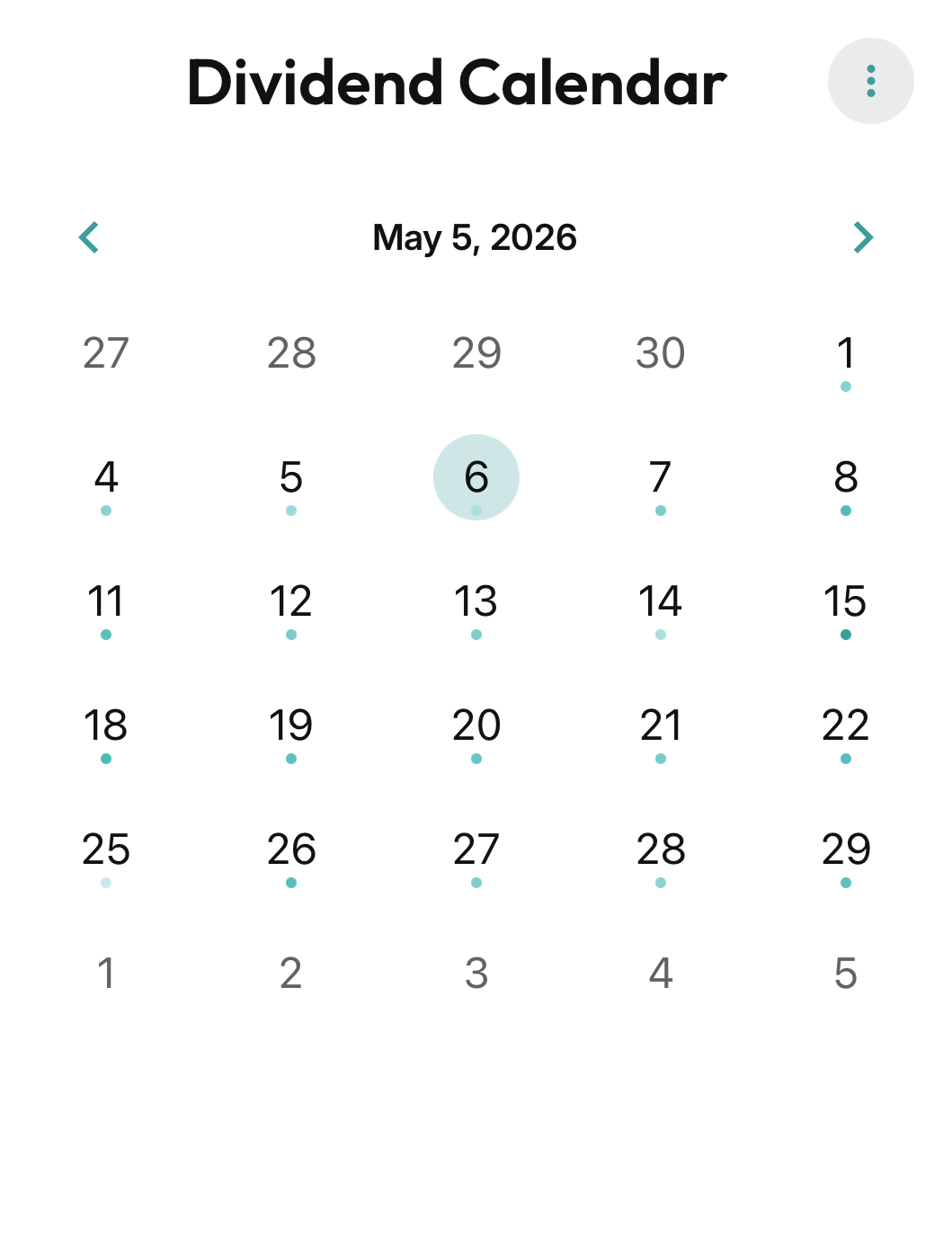 Dividend Calendar screenshot 1