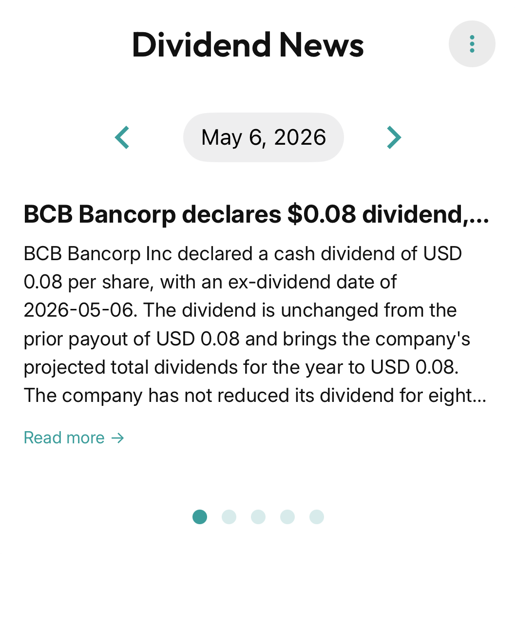 Dividend News screenshot 1